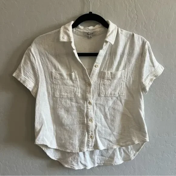 Madewell Women's Breeze woven Beachside Shirttail Top XS - Picture 2 of 5